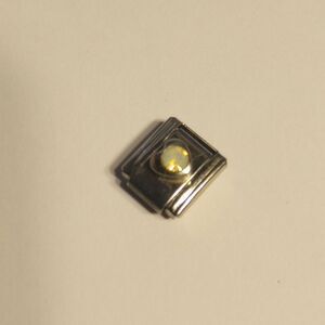 Italian Charm Bracelet Heart with White Stone Charm